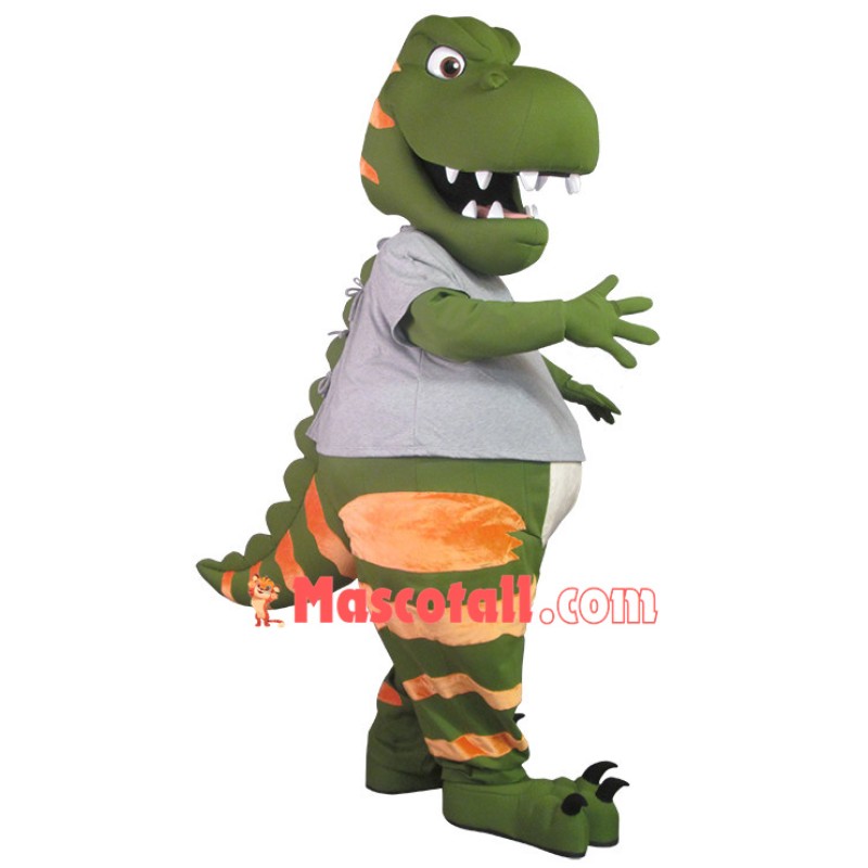 Frightening Green Tyrannosaurus Mascot Costume