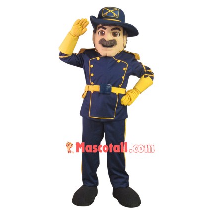 Saluting Chief of Cavaliers Mascot Costume