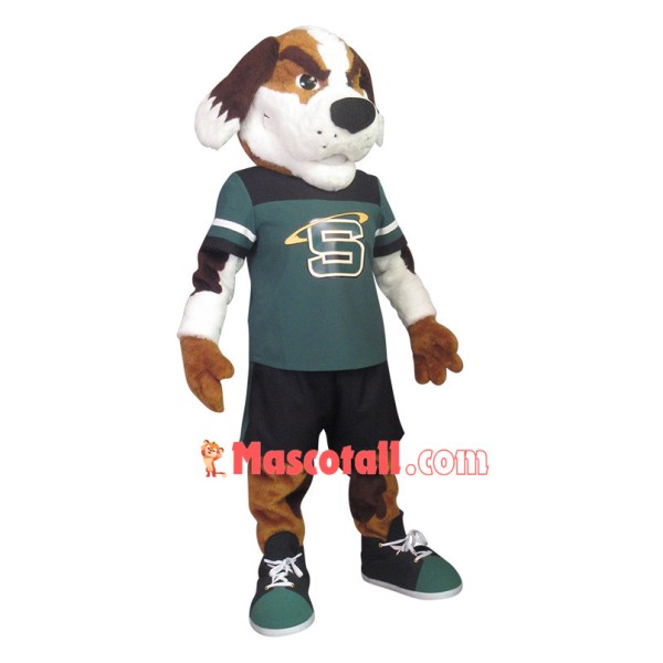 Frowning Coach Dog of School Team Mascot Costume