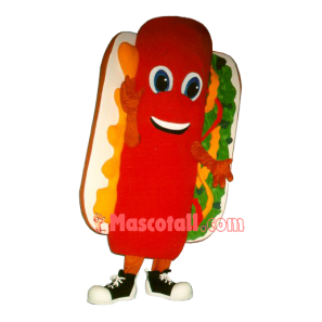 Sausage Hot Dog Full Of Salad Dressing Mascot Costume