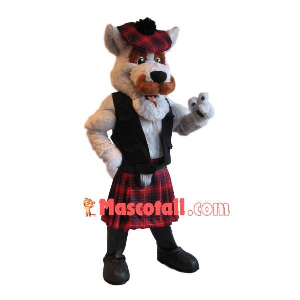 Scotland Muscle Dog Waiter Mascot Costume