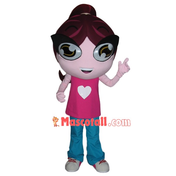 Fitness Girl With Ponytail Mascot Costume