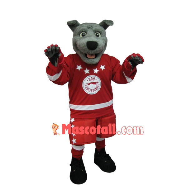 Equipped Greyhound of Hockey League Mascot Costume