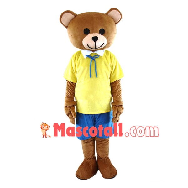 Cartoon Fashion Brown Bear Mascot Costume