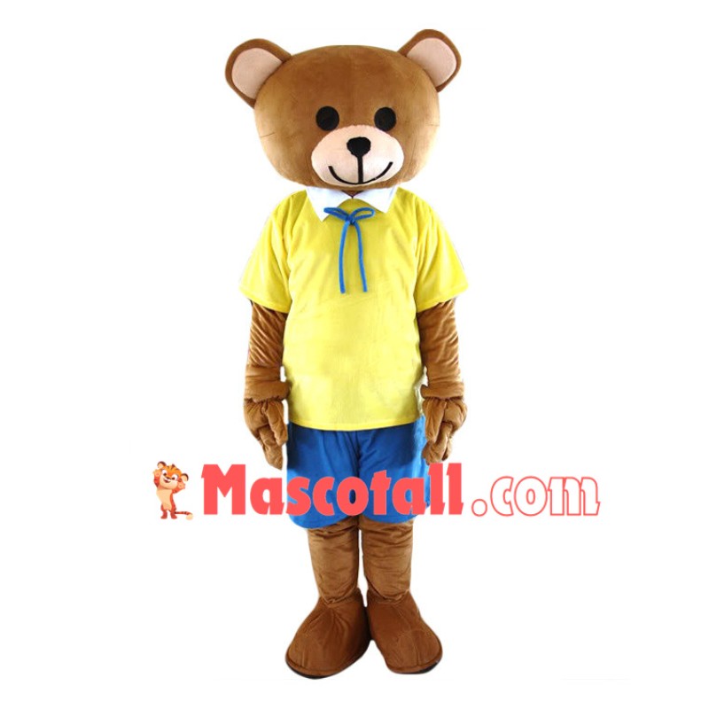 Cartoon Fashion Brown Bear Mascot Costume