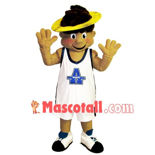 Vigorous Sports Boy With Acne Mascot Costume