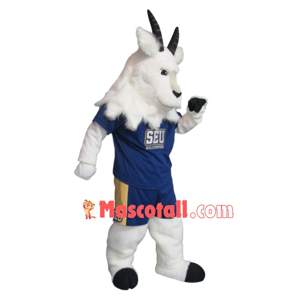 White Furry Goat Mascot Costume For Facilitate Organization