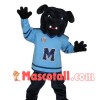 All Over Black Bulldog of Club Mascot Costume