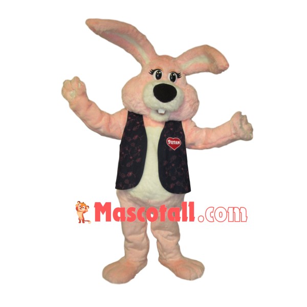 Pink Plush Rabbit Mascot Costume For Easter