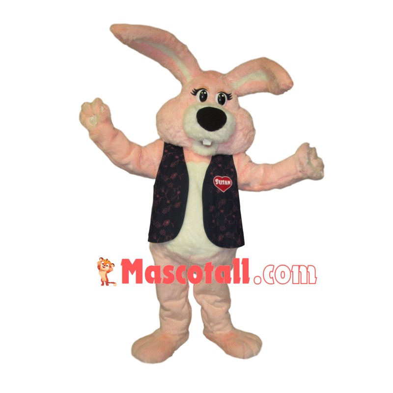 Pink Plush Rabbit Mascot Costume For Easter