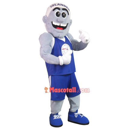 Smiling Sport Muscular Man Mascot Costume