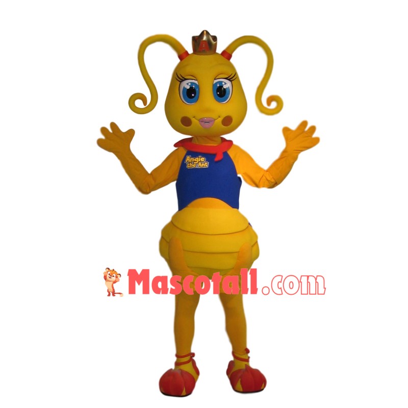 Yellow Ant With Coiled Tentacles Mascot Costume