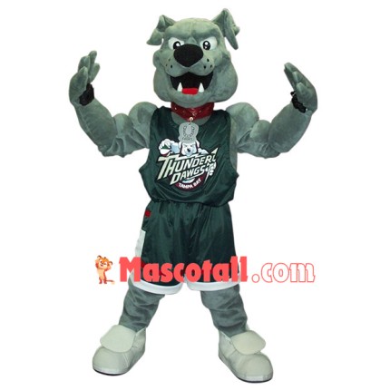 Powerful Muscular Bulldog of the Thunders Mascot Costume