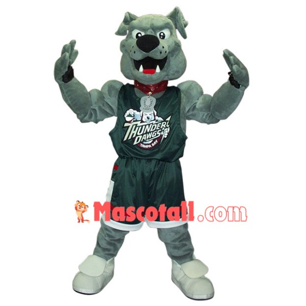 Powerful Muscular Bulldog of the Thunders Mascot Costume