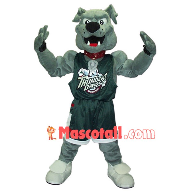 Powerful Muscular Bulldog of the Thunders Mascot Costume