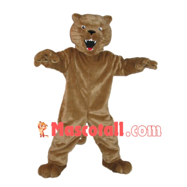 Scary Brown Tiger With Fierce Face Mascot Costume