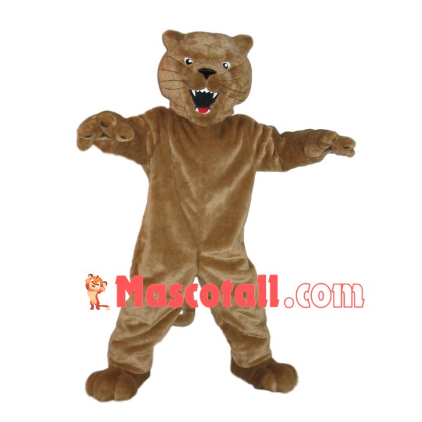 Scary Brown Tiger With Fierce Face Mascot Costume