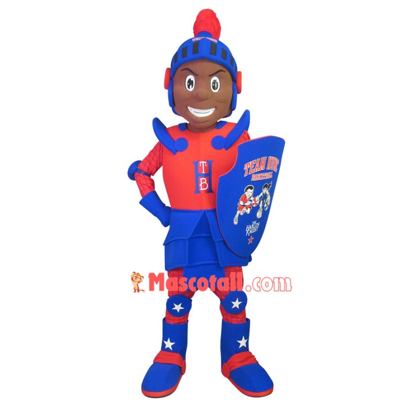Bright Black Soldier of The Basketball Team Mascot Costume