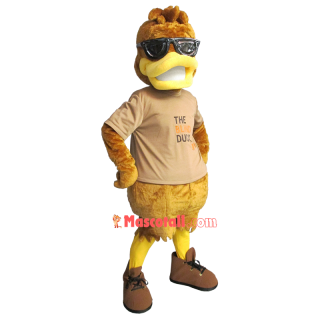 Blind Duck Wearing Sunglasses Mascot Costume