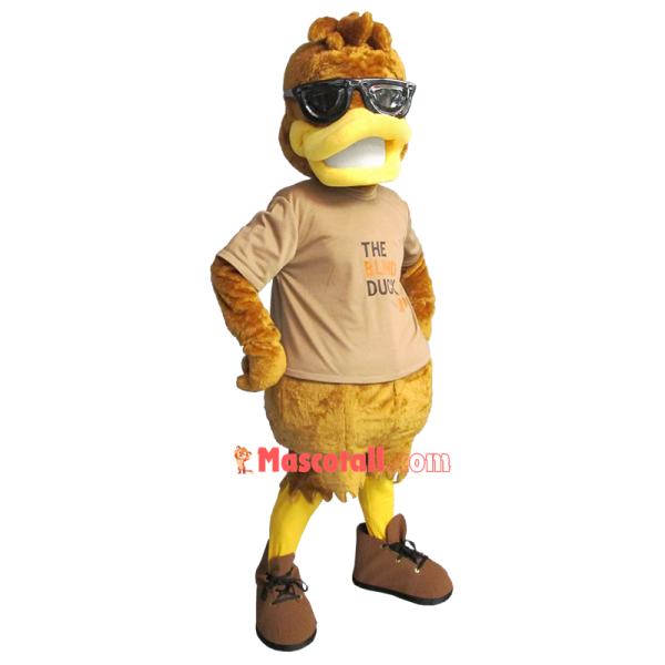 Blind Duck Wearing Sunglasses Mascot Costume