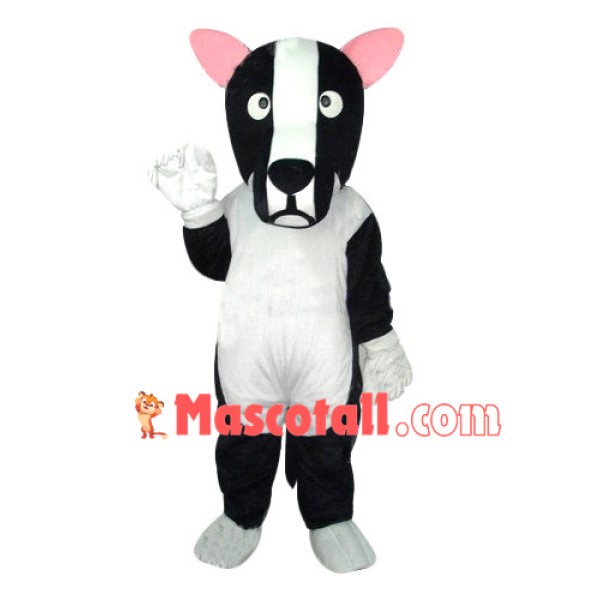 Black & White Dog Adult Mascot Costume