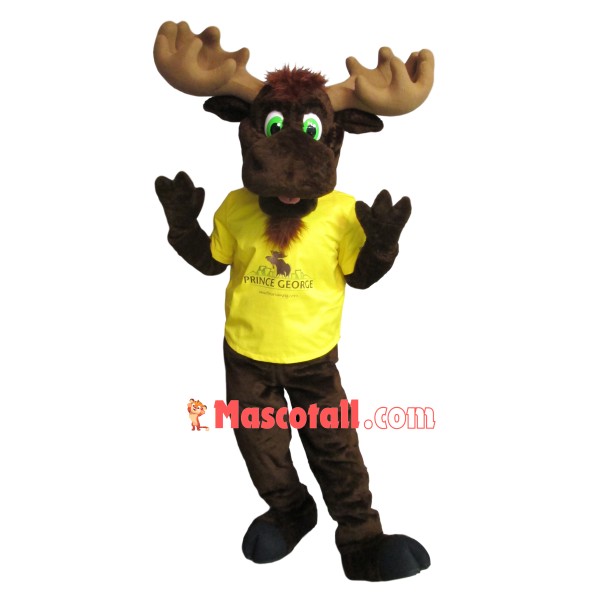 Green Eyes Moose of Travel Agency Mascot Costume