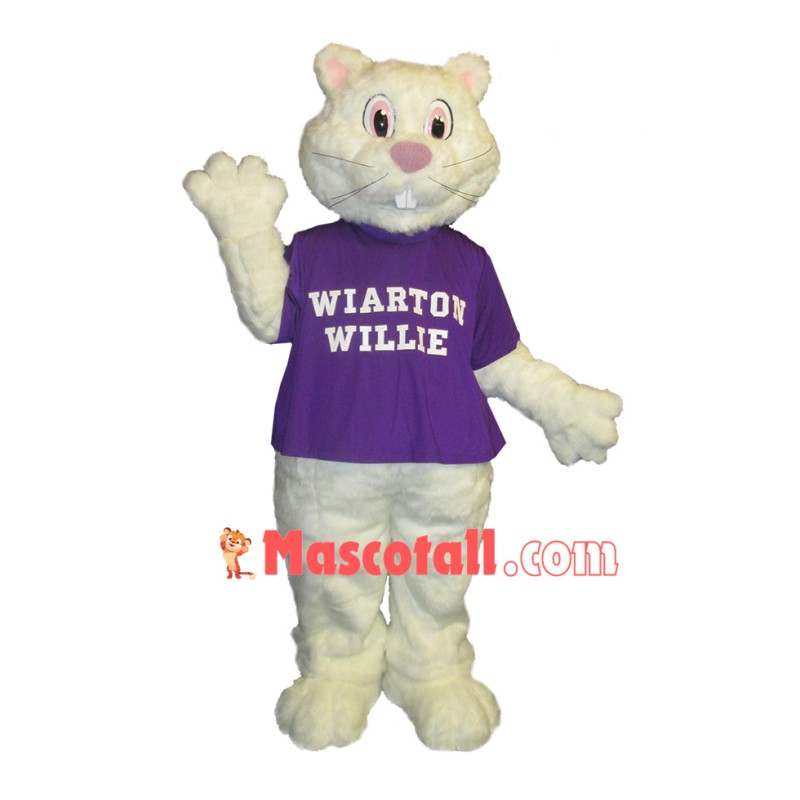 White Plush Groundhog Mascot Costume For Festival