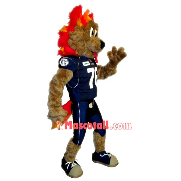 Competition Player Dog With Red Hair Mascot Costume