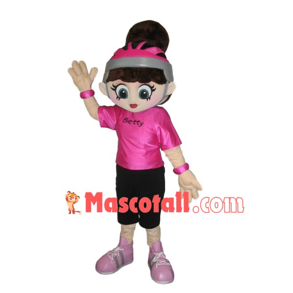 Simply Girl In The Bright Top Mascot Costume