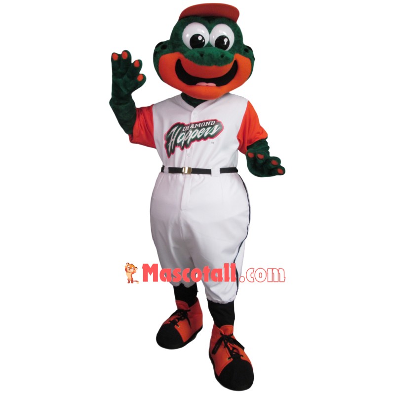 Green & Orange Dragon With Tunic Jumpsuit Mascot Costume