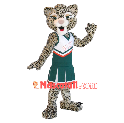 Cheerleader Leopard Mascot Costume of The University