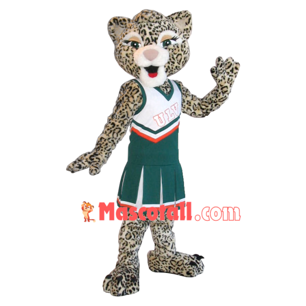 Cheerleader Leopard Mascot Costume of The University