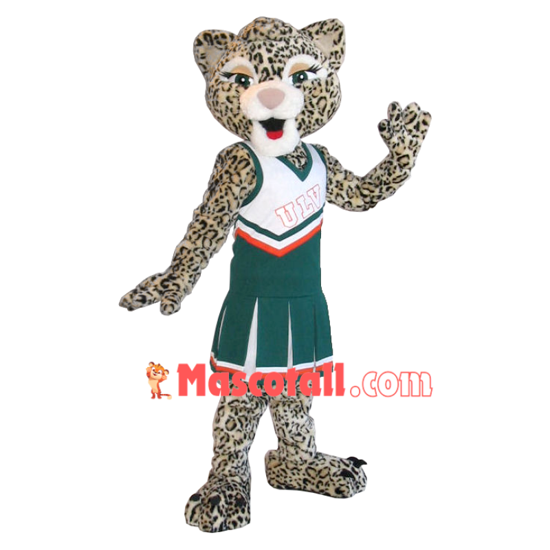 Cheerleader Leopard Mascot Costume of The University