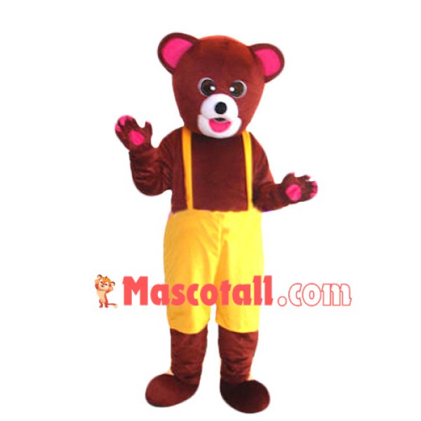 Likable Red Brown Bear Mascot Costume