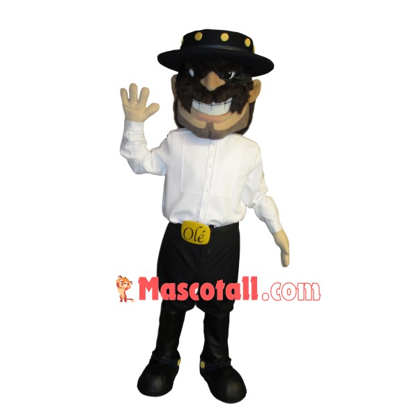 Spanish Bearded Man In Training School Mascot Costume