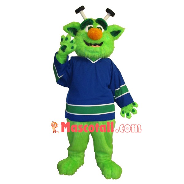 Interesting Green Long Wool Monster Mascot Costume