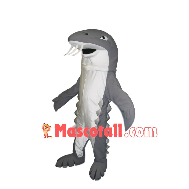 Gray Sea Fish With Thorns Mascot Costume