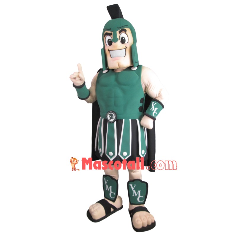 Power Green Warrior With Muscle Mascot Costume