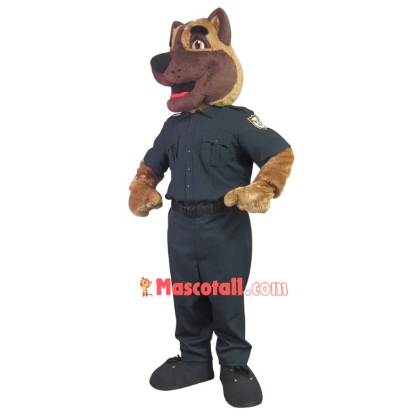 Sensitive Police Dog In Uniform Mascot Costume