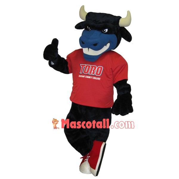 Mixed Color Bull of The College Mascot Costume