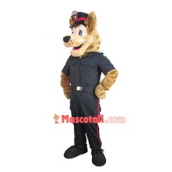 Upright Police Wolf Mascot Costume