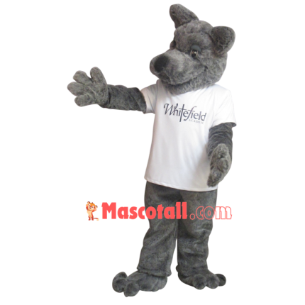 Social Gray Dog of The Preparatory School Mascot Costume