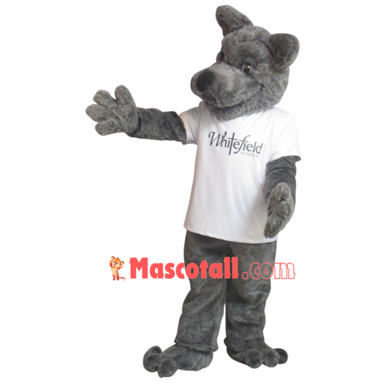 Social Gray Dog of The Preparatory School Mascot Costume