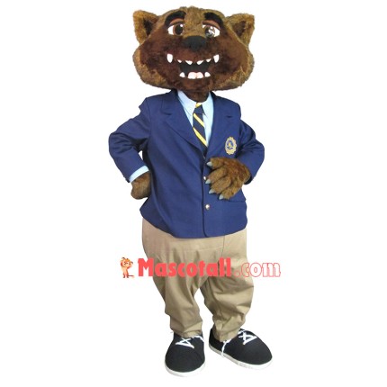President Bear In School Uniform Mascot Costume