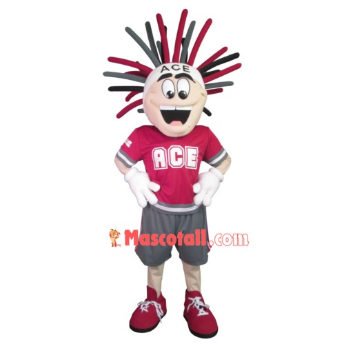 Sport Boy With Upright Colored Hair Mascot Costume