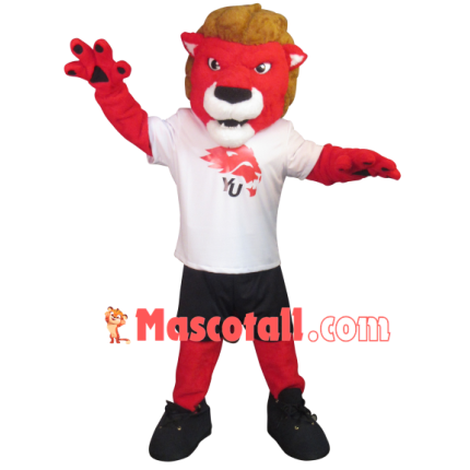 The Majestic College Red Lion Mascot Costume