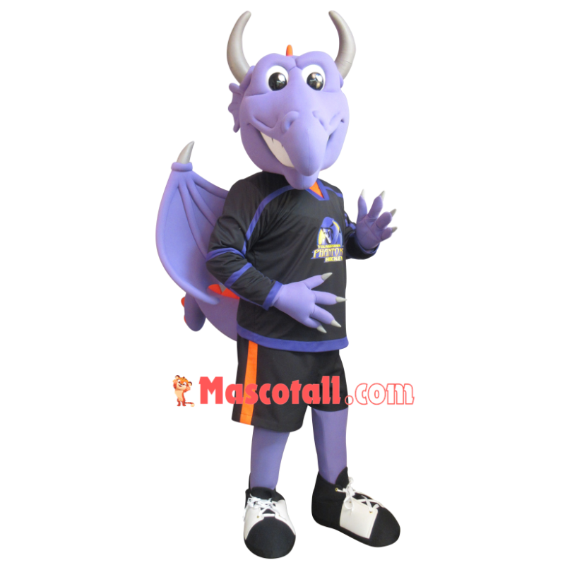 Club Light Purple Flying Dragon Mascot Costume