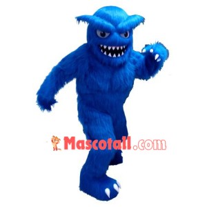 Running Power Blue Furry Monster Mascot Costume