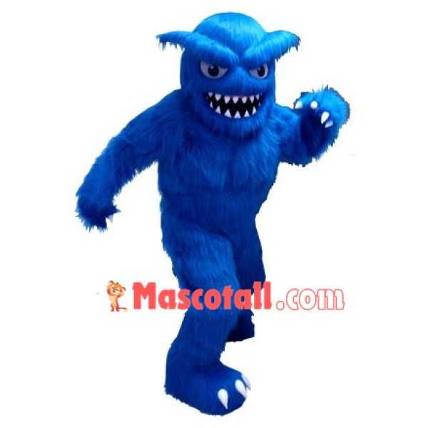 Running Power Blue Furry Monster Mascot Costume