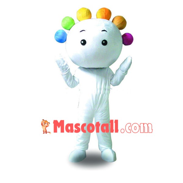 Colored Balls White Doll Mascot Costume